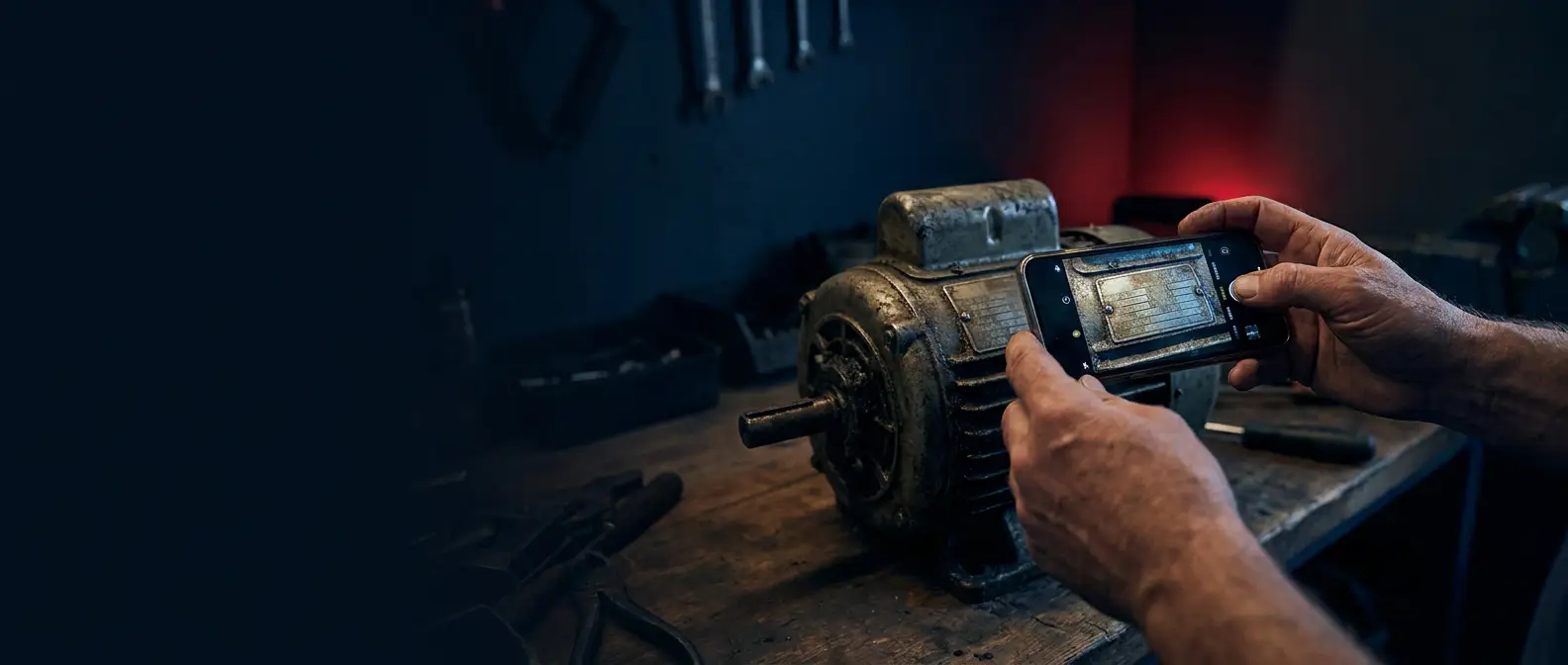 Technician at the service counter scheduling a motor repair
